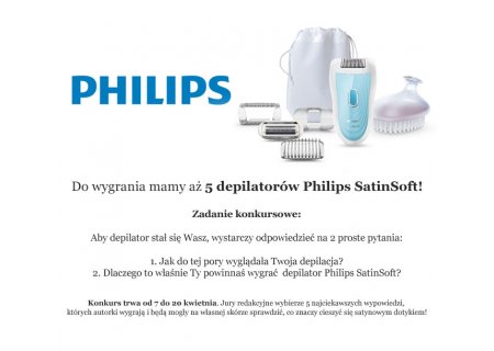 Wygraj rewelacyjny depilator Philips SatinSoft!