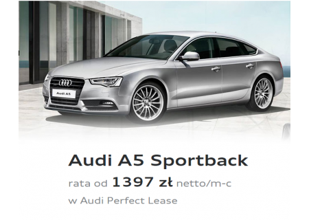 Audi A5 Sportback już od 1397 zł netto/mc!