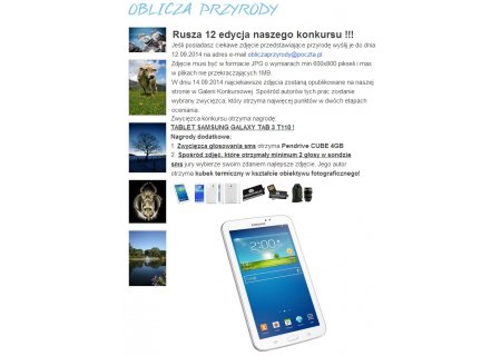 Oblicza Przyrody - edycja12- Wygraj tablet Samsung Galaxy TAB 3 T110