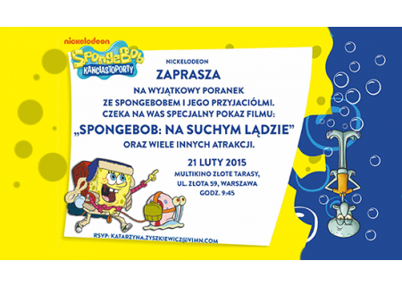 20 rodzinnych zaproszeń na &quot;SpongeBob na suchym lądzie&quot;