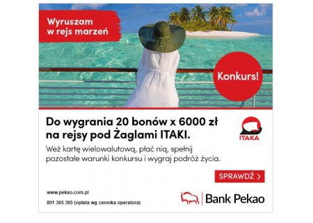 20 bonów 6000 zł na rejsy pod Żaglami ITAKI od Banku Pekao!
